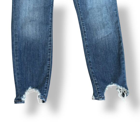 Mavi Tess High-Rise Skinny Jeans Blue Distressed Raw Hem Scoop Ankles 27 - Picture 3 of 10